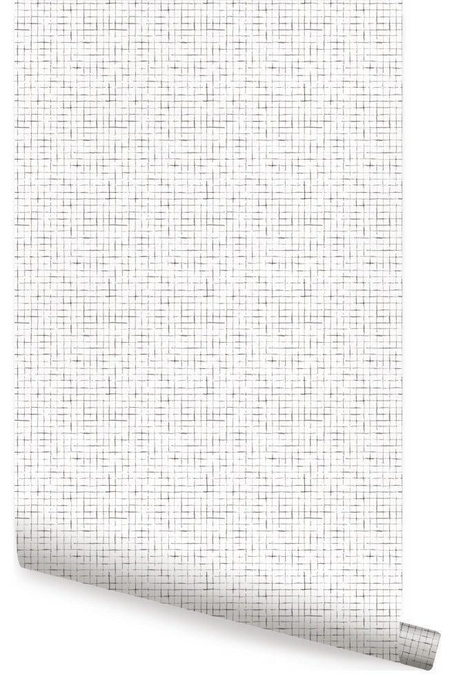 Crosshatch Peel and Stick Vinyl Wallpaper, Gray, 24"x108"