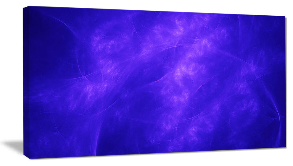 Blue Fractal Abstract Pattern, Abstract Art on Canvas, 40x20