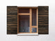 Horizontal Slat Board and Batten Exterior Shutters Pair, Stone Gray, 54"