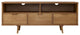 Rectangular TV Stand, Sleek Angled Legs With 3 Open Shelves & 3 Drawers, Caramel