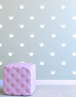 Crowns Pattern Wall Decal, 2", Turquoise