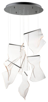 ET2 E24875-133 Rinkle 22"W LED Multi Light Abstract Pendant - Brushed Gunmetal