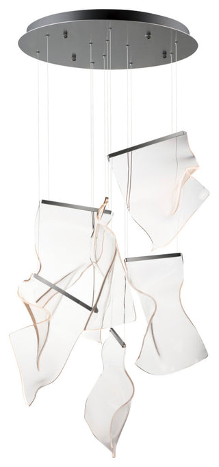 ET2 E24875-133 Rinkle 22"W LED Multi Light Abstract Pendant - Brushed Gunmetal