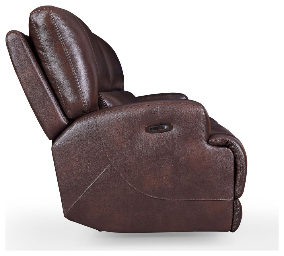 Tahoe Dual Power Zero Gravity Leather Sofa, Coffee
