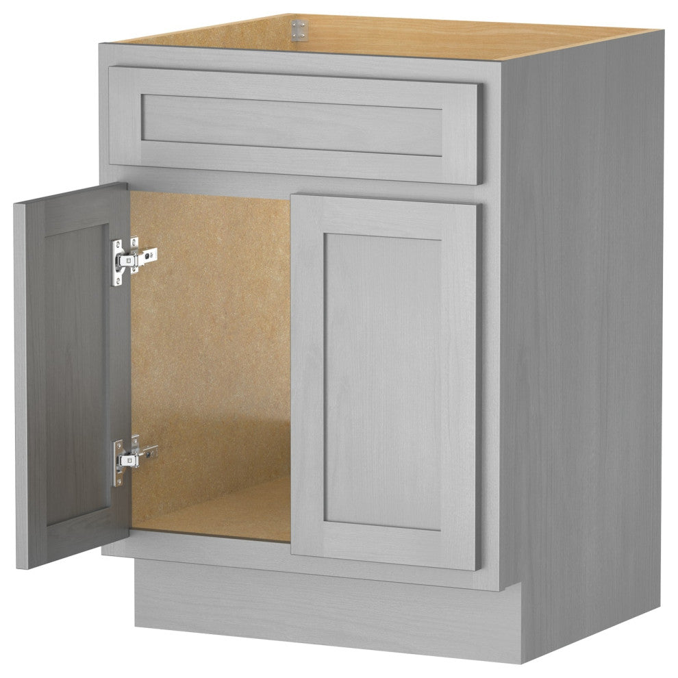Vanity Art Vanity Base Cabinet, No Top, 24", Silver
