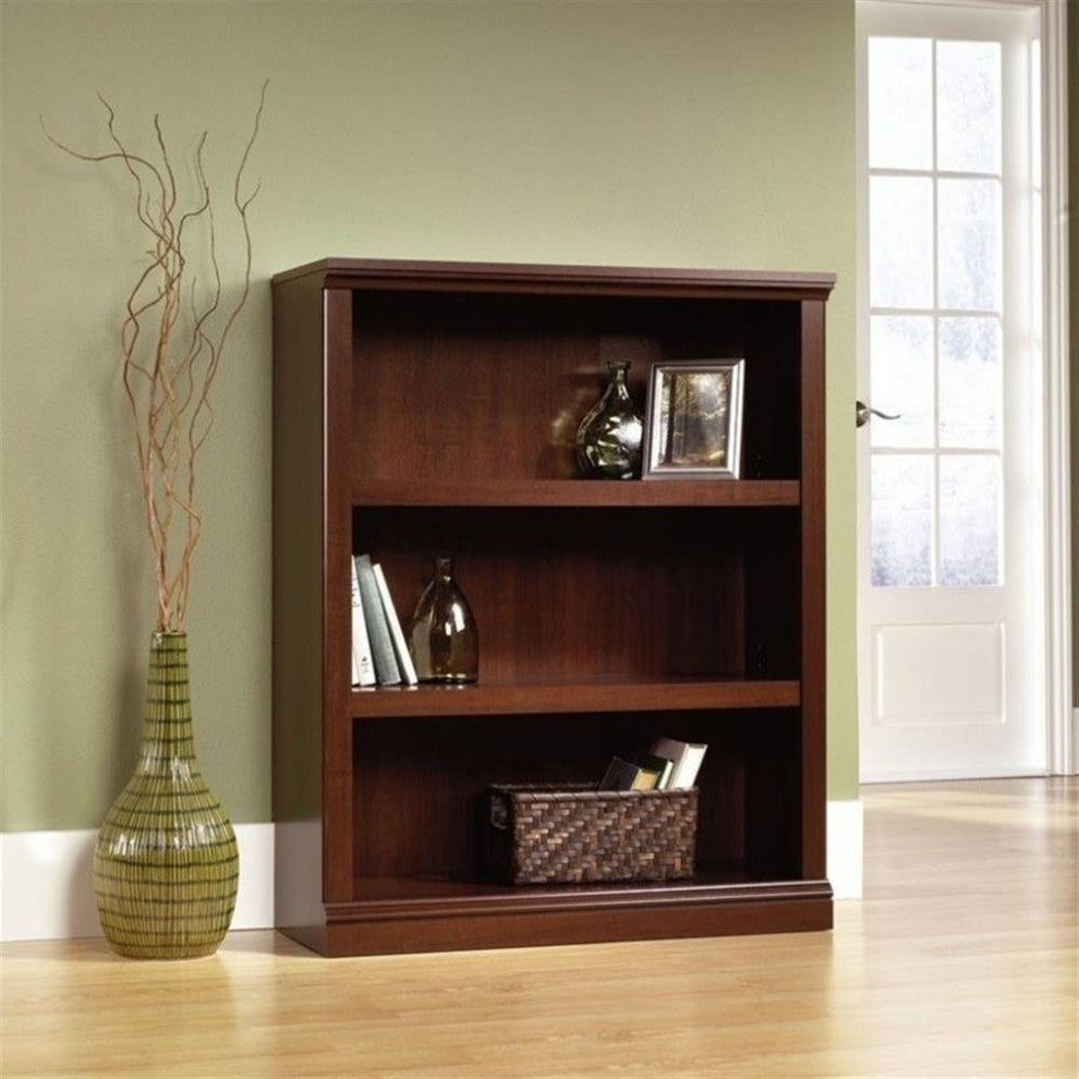 Catania Engineered Wood 3 Shelf Bookcase in Select Cherry Finish