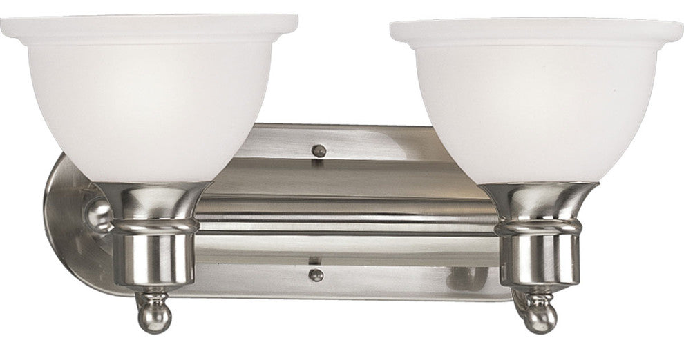 Progress Lighting 2-100W Medium Bath Bracket, Brushed Nickel