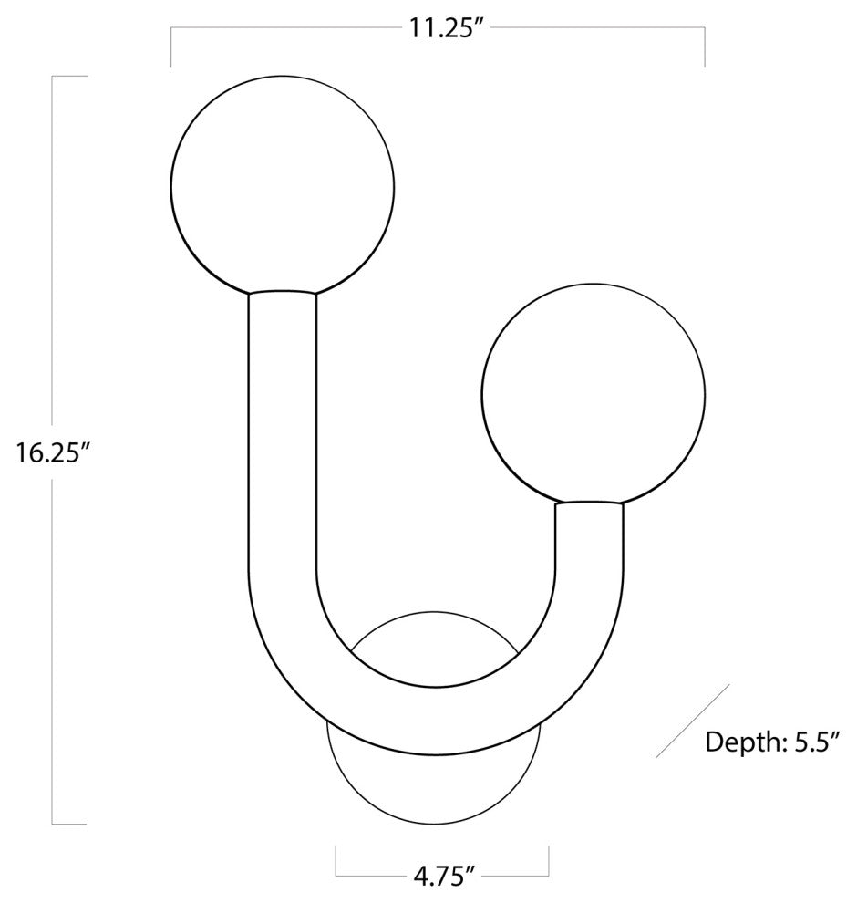 Happy Sconce Right Side, Black