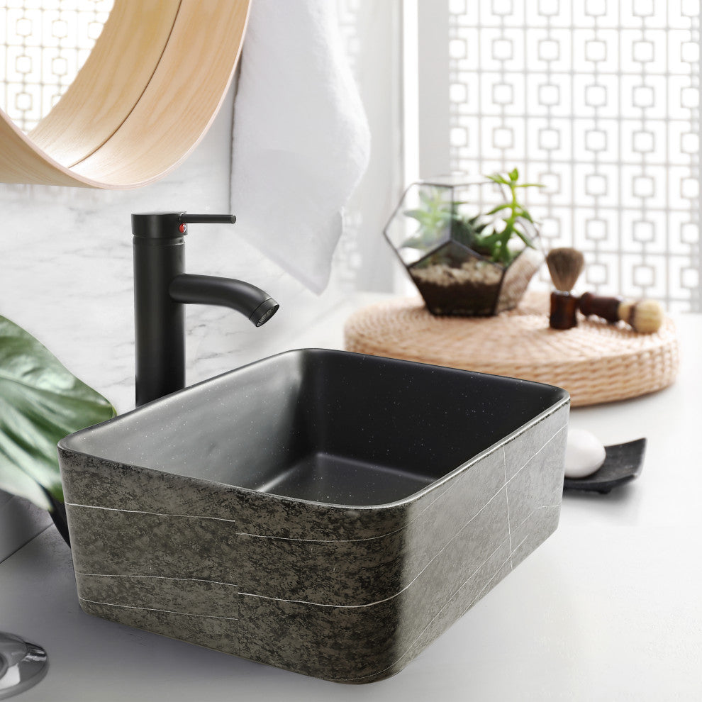 16" Rectangle Vessel Bathroom Sinks