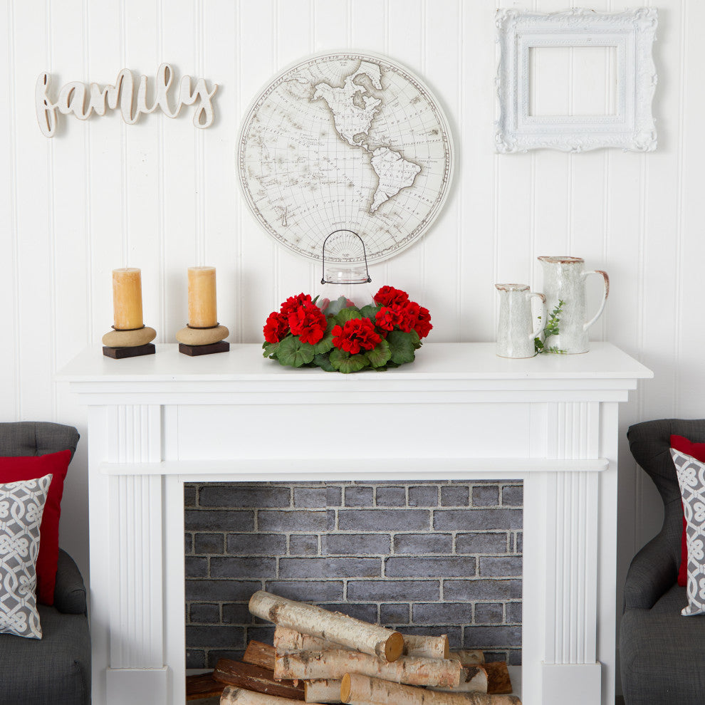 16" Artificial Geranium Candelabrum