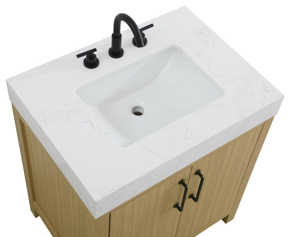 Home Living 30" Single Bathroom Vanity, Honey Brown