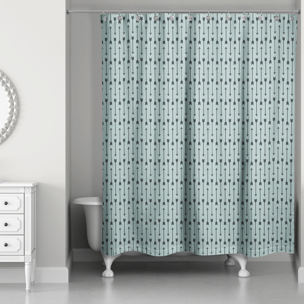 Blue Arrows Pattern Shower Curtain