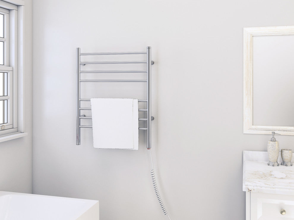 Ancona Prestige 8-Bar Polished Stainless Steel Towel Warmer With On-Board Timer