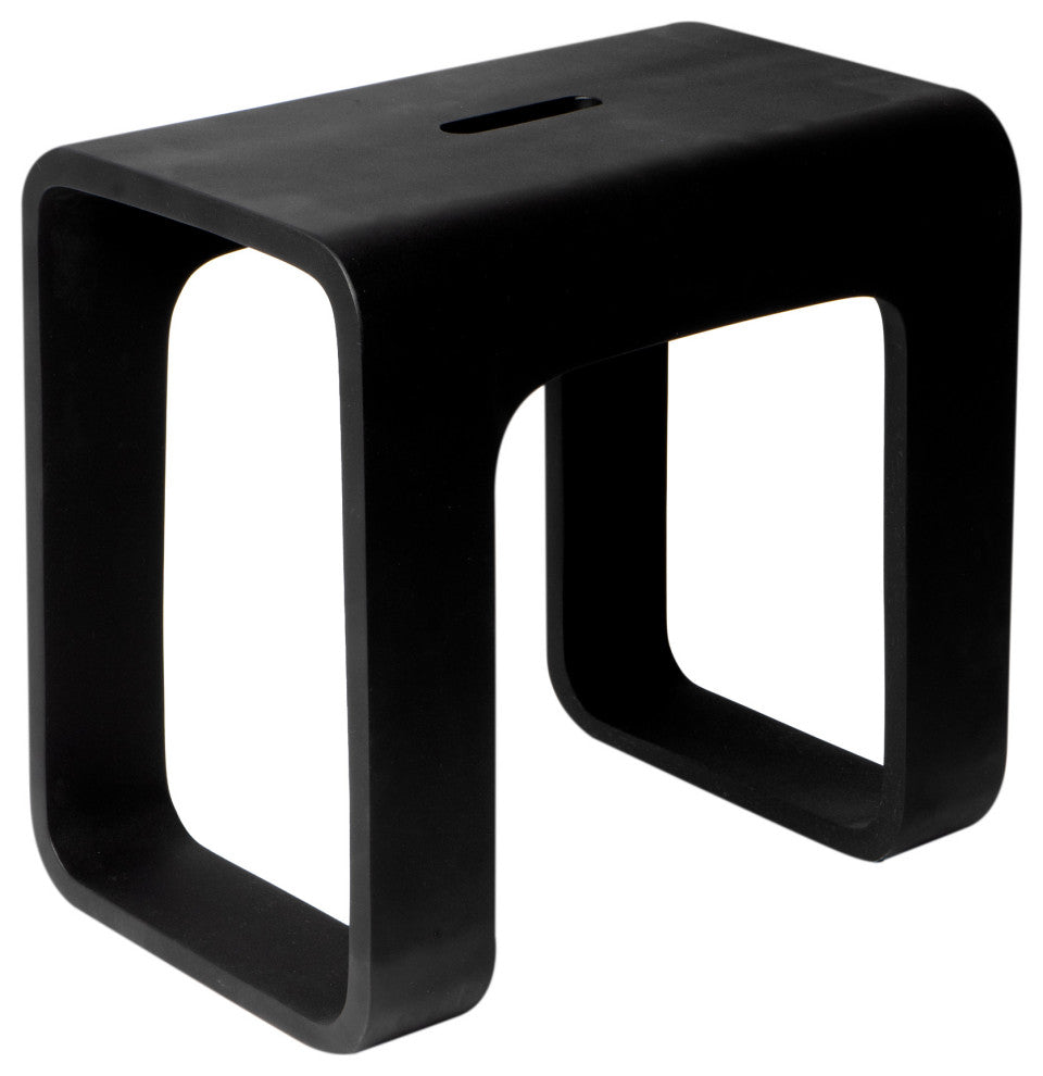 Alfi Brand Black Matte Solid Surface Resin Bathroom / Shower Stool