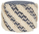 Mina Victory SH032 Pouf, Navy, 18" X 18" X 14"