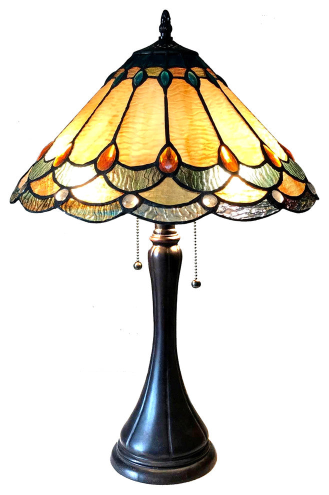 CHLOE Lighting AMELIA Victorian 2-Light Antique Dark Bronze Table Lamp, 15"