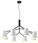 Black Metal Chandelier With White Aluminum Shades