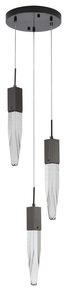 Bethel International ADS24C12BG 3 Light Chandelier, Black