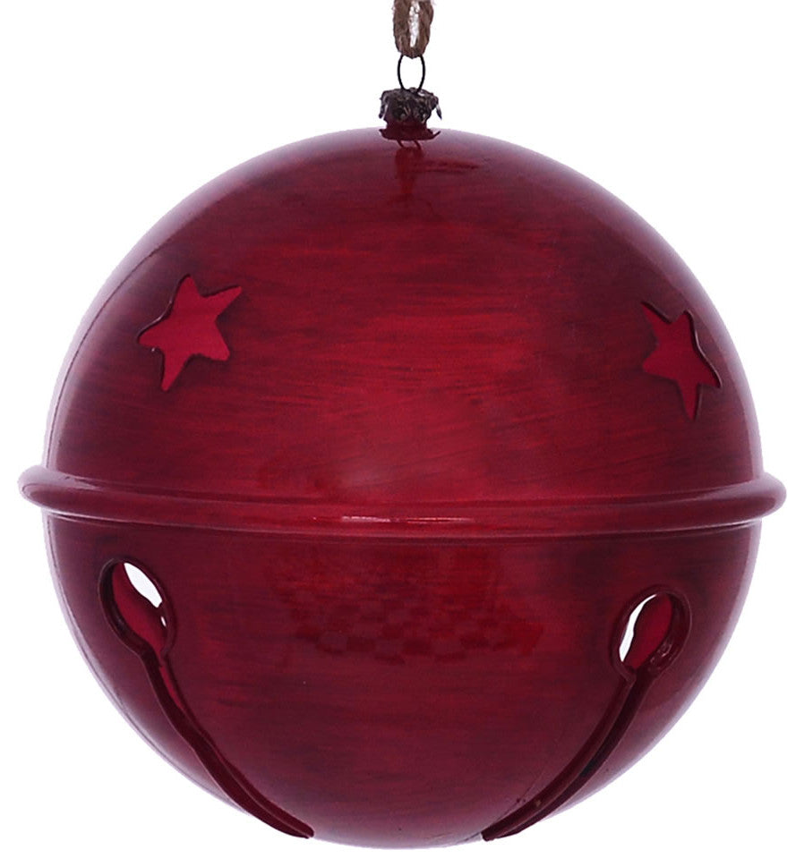 Vickerman Mc198303 6" Red Wood Grain Bell Christmas Ornament, Pack of 2