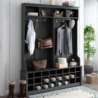 Gewnee Multiple Functions Hallway Coat Rack, Black