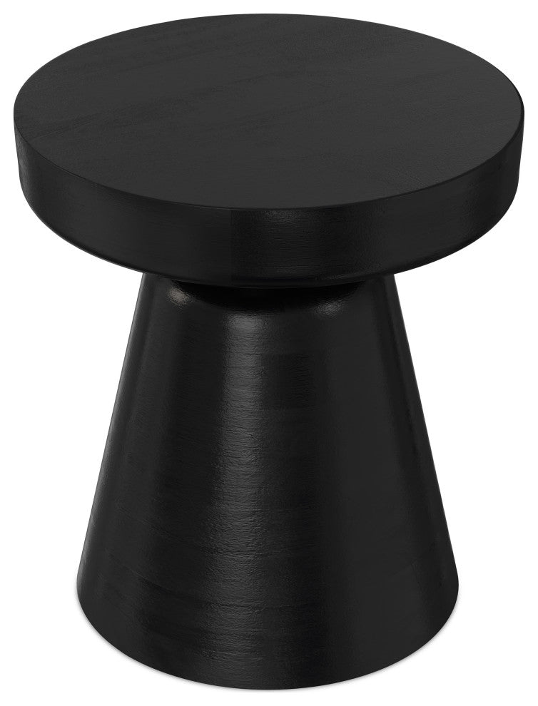 Robbie Solid Mango Wood Accent Table, Black