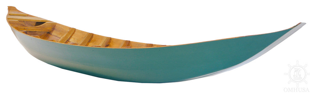 Small South East Asia Sampan Boat Teal Bottom
