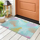 Indoor/Outdoor Seabreeze SZ3 Teal Machine Washable 1'8" x 2'6" Rug