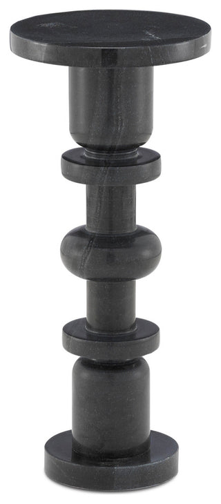 Cropped view of a table leg component on white background.