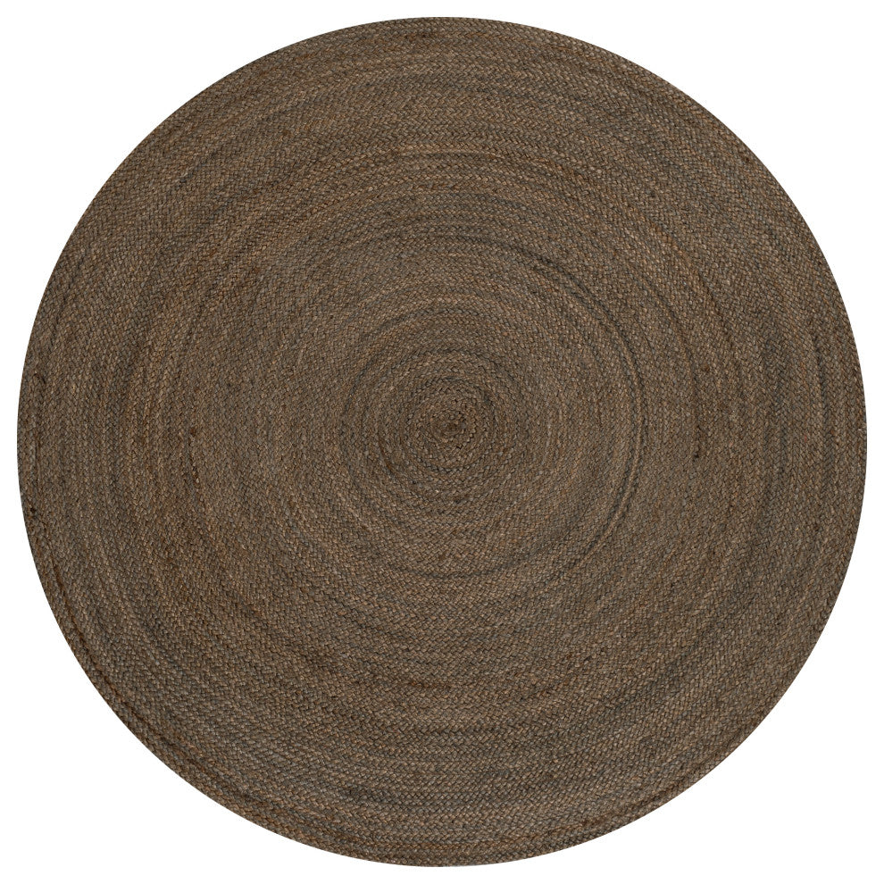 Zara Braided Coastal Cottage Round Jute Brown 6'' Round Area Rug