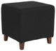Ascalon Upholstered Ottoman Pouf in Black Fabric