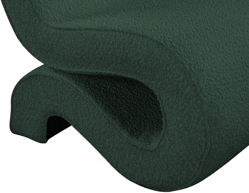 Desiree Boucle Fabric Upholstered Accent Chair, Green