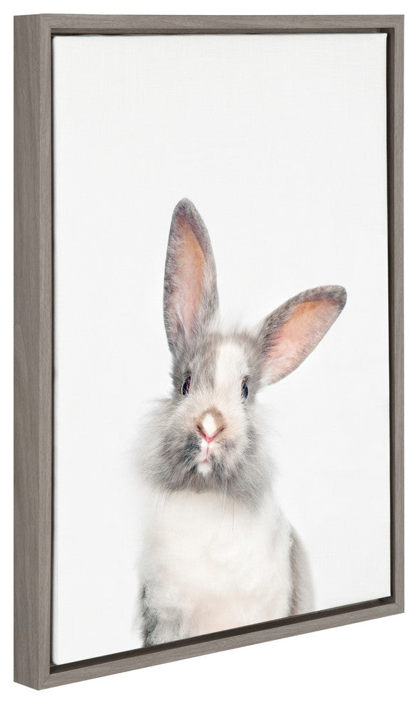 Sylvie M Baby Bunny Rabbit Animal Print Framed Canvas by Amy Peterson, 18x24