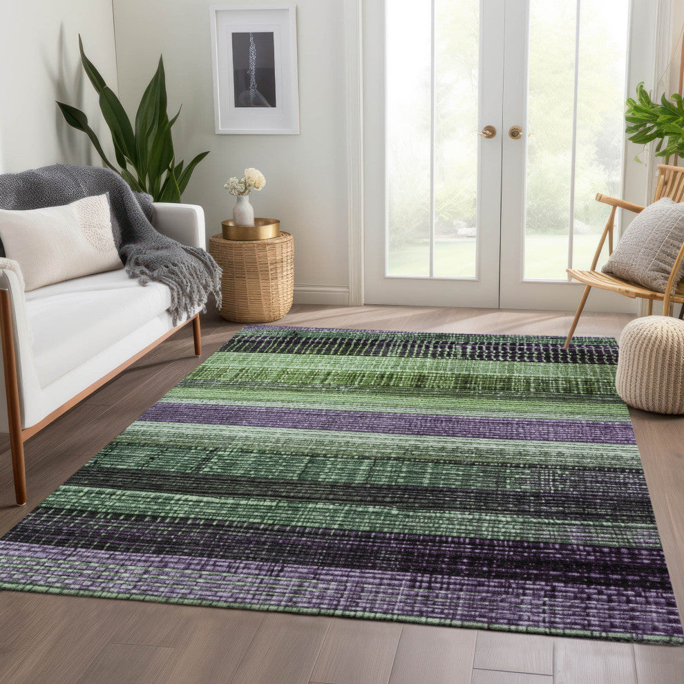 Machine Washable Indoor/Outdoor Chantille ACN1873 Purple 9' x 12' Rug