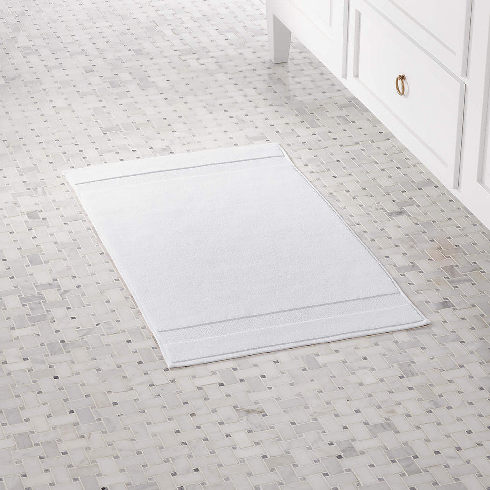 Organic Cotton Feather Touch Quick Dry 900 GSM Bath Mat, 20"X33", White