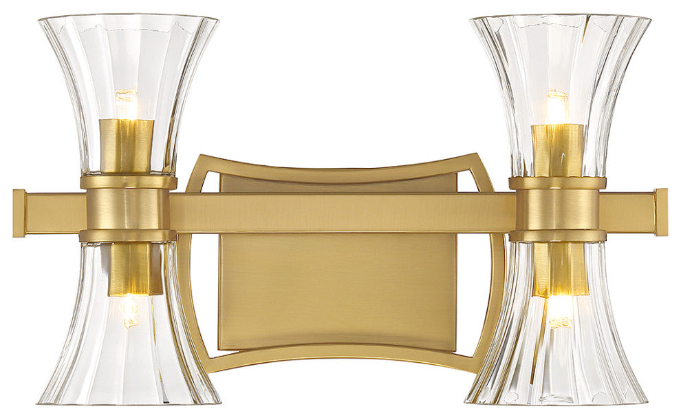 Bennington 4-Light Bathroom Vanity Light, Warm Brass