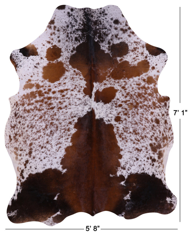 Salt and Pepper Natural Cowhide Rug 7' 1" X 5' 8" C1653