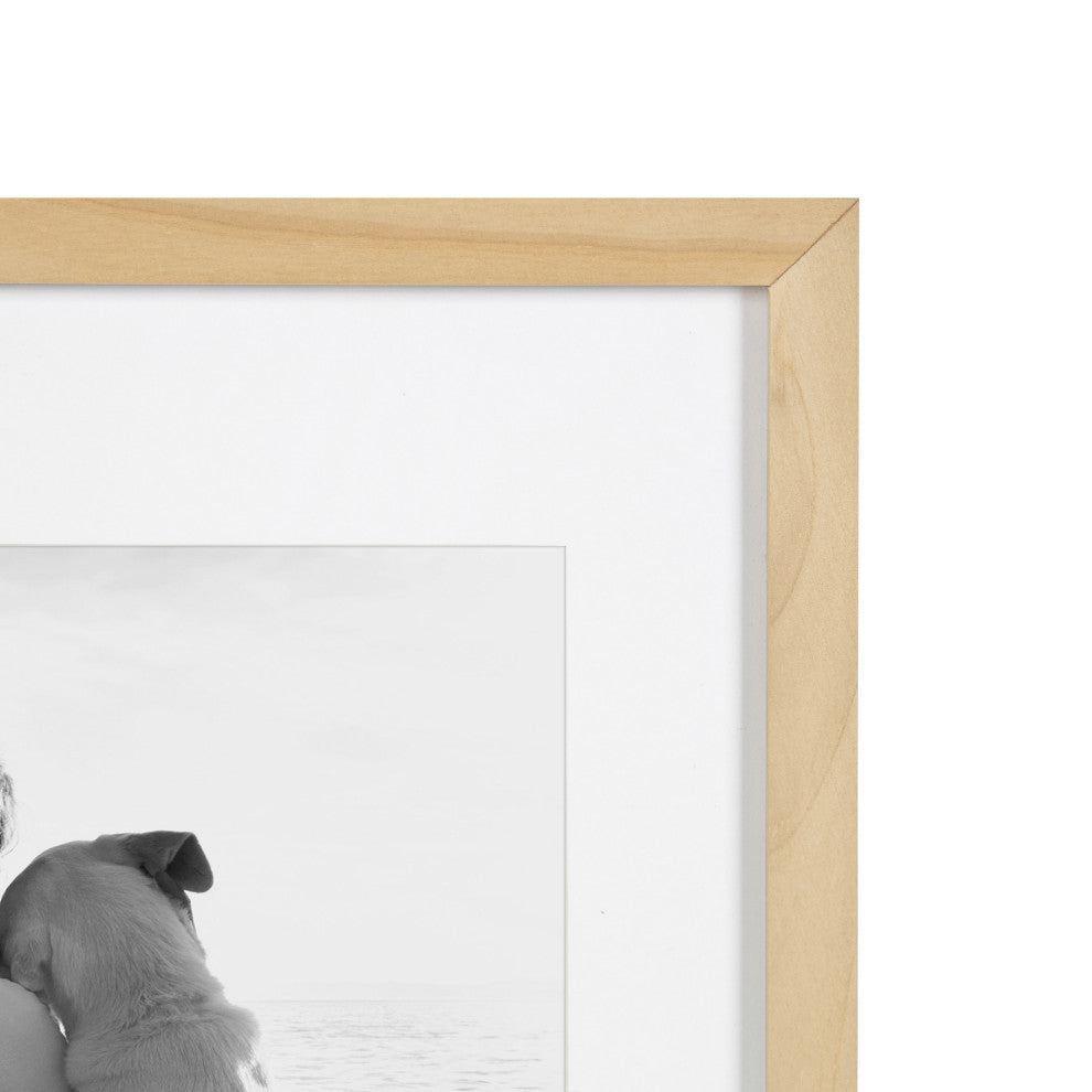 Gallery Matted Wood Picture Frame, Natural, 11"x14" Matted to 8"x10"