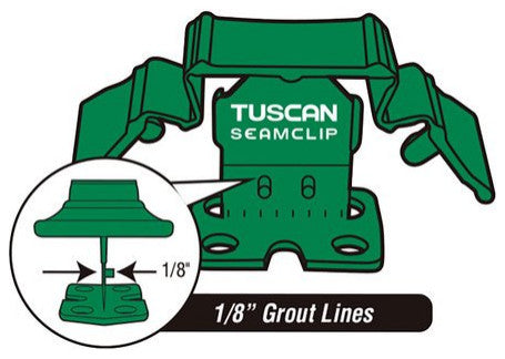 Tuscan Seamclip Green for Gauged Tiles 3/8" to Less Than 1/2" Thick, 300 Clips