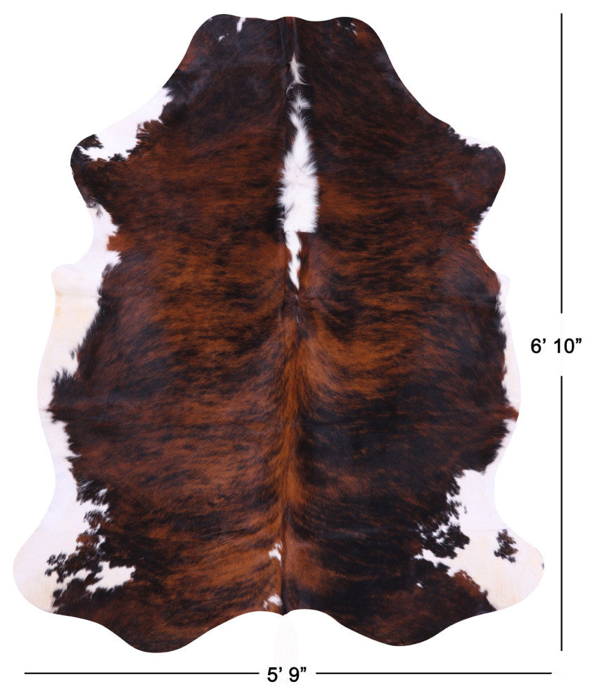 6' 10" X 5' 9" Organic Natural Hair-On Cowhide Area Rug C1458