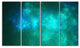 Blue Starry Fractal Sky, Abstract Canvas Art Print, 48"x28", 4 Panels