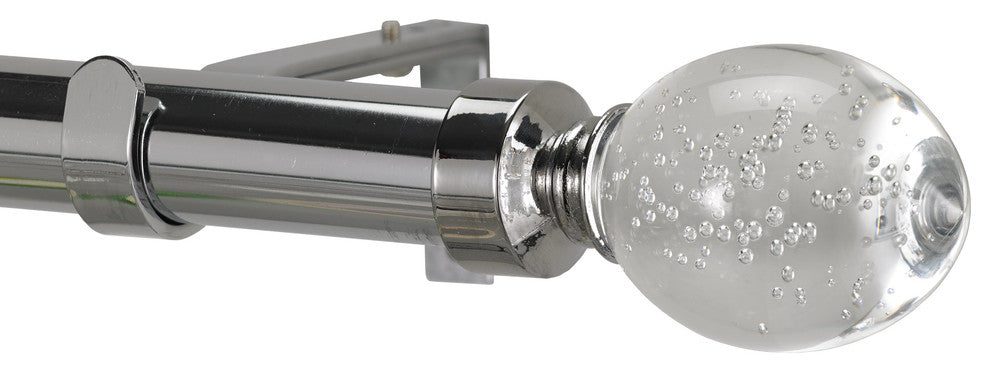 Trans Lu Non-Telescoping Curtain Rod, Chrome, 72''