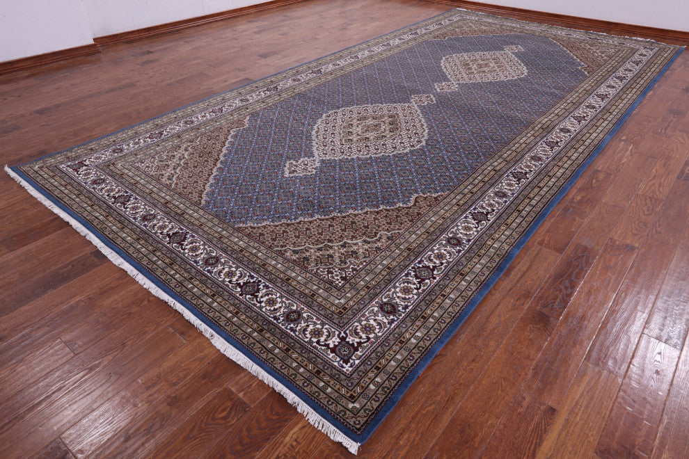 Handmade Wool and Silk Persian Tabriz Rug 8' 3" X 16' 9" Q8911