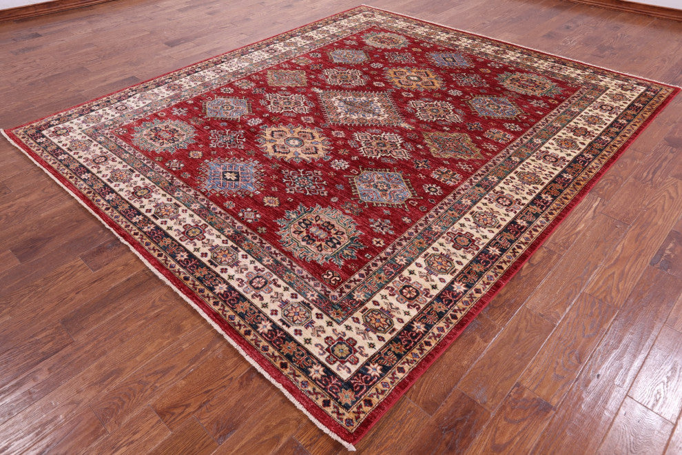 Super Kazak Geometric Handmade Rug 8' 5" X 9' 10" Q10610