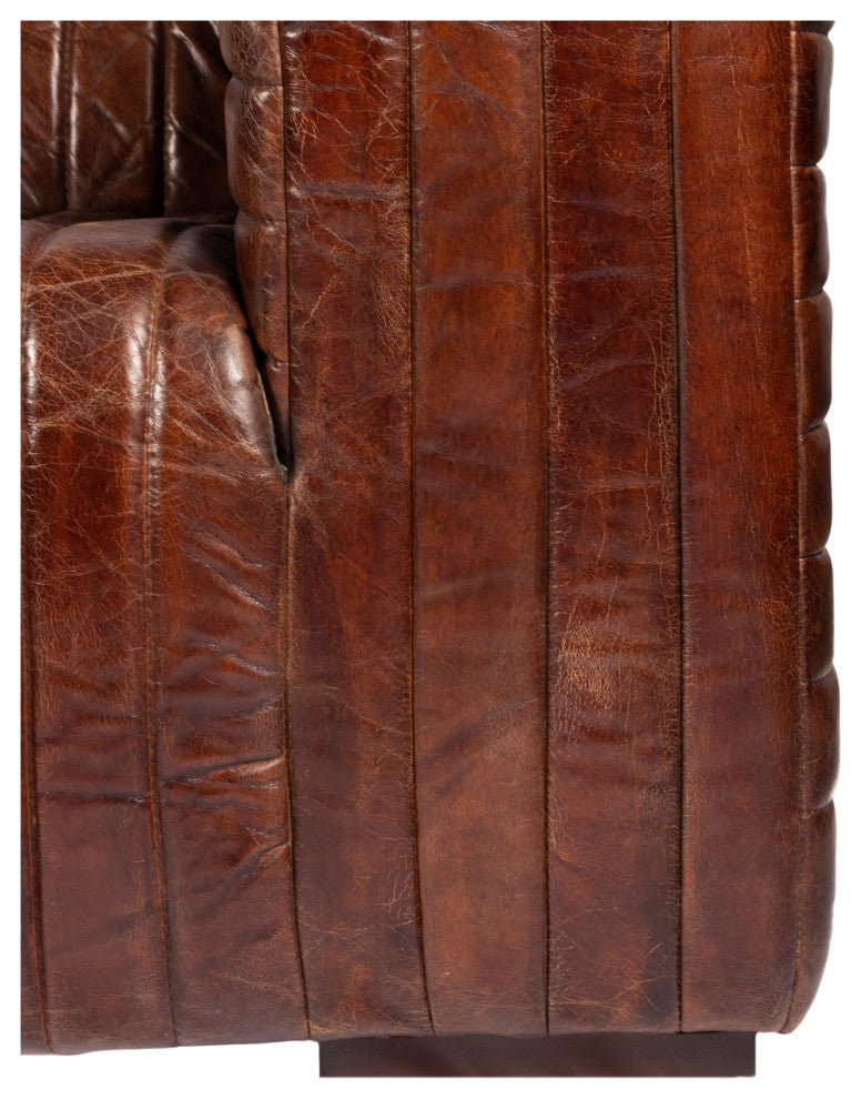 Castle Sofa Cappuccino Brown Leather