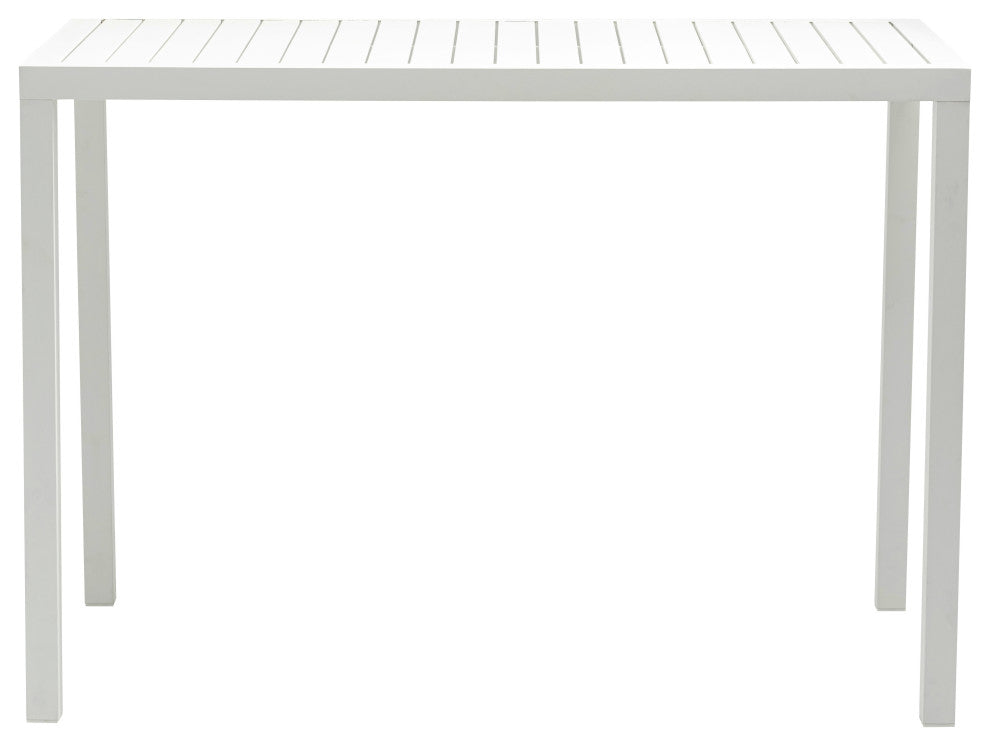 Maldives Outdoor Patio Rectangle Bar Table, White