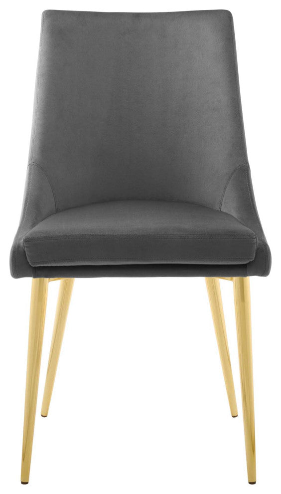 Viscount Modern Accent Performance Velvet Dining Chair Gray