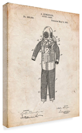 "Vintage Scuba Gear" by Cole Borders, Canvas Art, 32"x24"