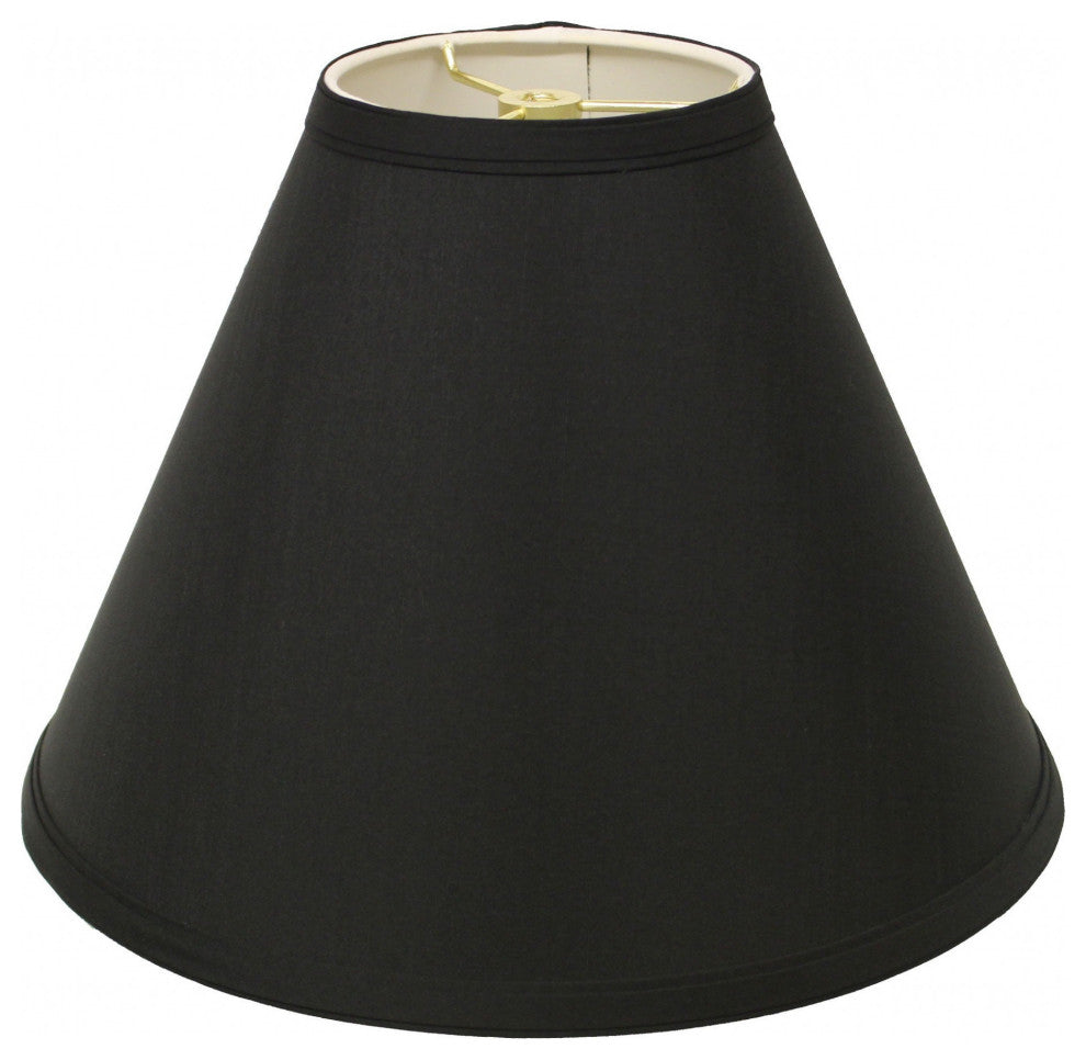 13" Jet Black Deep Cone Shantung Lampshade