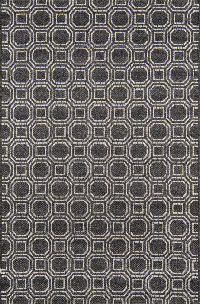 Erin Gates by Momeni Downeast Camden Charcoal Indoor Outdoor Rug 2'x3'