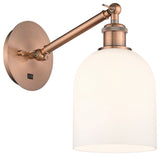 Ballston-Bella 1-Light 6" Sconce, Up/Down Arm, Antique Copper, Gloss White